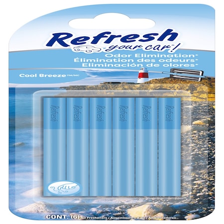 Refresh Your Car Refresh Your Car! Cool Breez Scent Car Vent Clip Solid 6 pk RHZ226-6AME